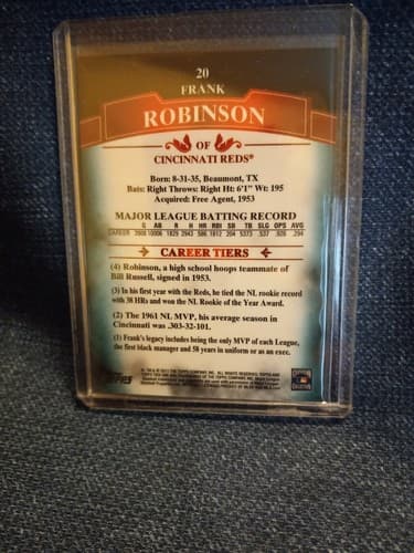 TOPPS Tier One FRANK ROBINSON Cincinnati Reds Baseball Card 144x199 #20 - Thumbnail 3