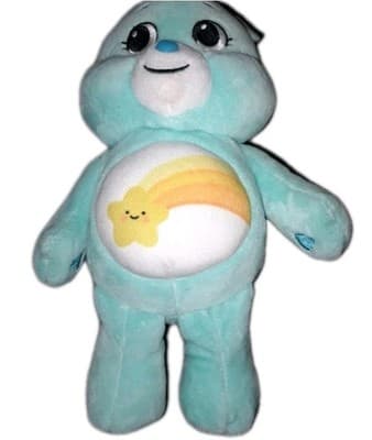 CARE BEARS Wish Bear Plush 10in Rainbow Belly Blue Stuffed Animal Toy - Image 1