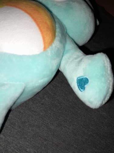 CARE BEARS Wish Bear Plush 10in Rainbow Belly Blue Stuffed Animal Toy - Thumbnail 5