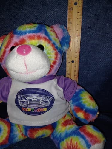 Pentagon Memorabilia Rainbow Tie Dye Plush 8" Bear Adorable Rare - Thumbnail 6