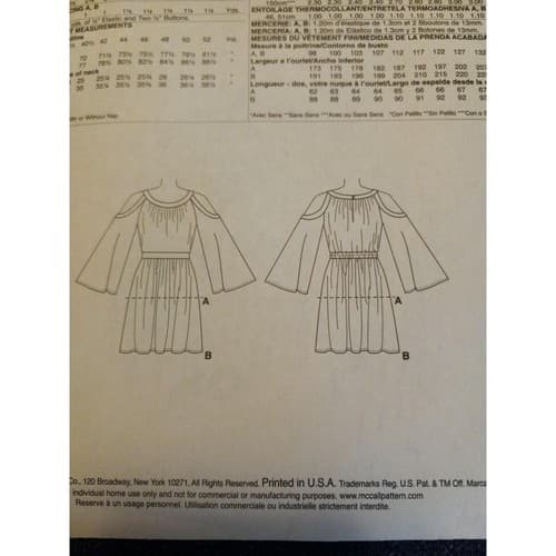 MCCALLS M7468 Nicole Miller 6-14 Cold Shoulder Tunic Dress Pullover Pattern UC - Thumbnail 2
