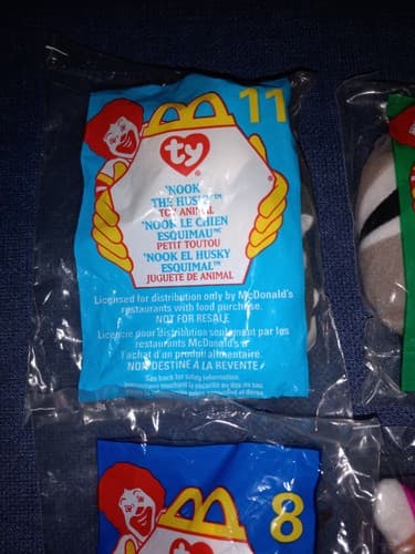 Set 4 Vintage TOY ANIMAL TY BEANIE BABY 1999/1998 McDONALD'S HAPPY MEAL SEALED - Thumbnail 2