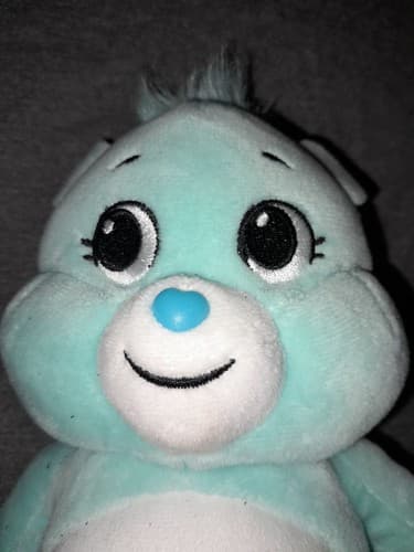 CARE BEARS Wish Bear Plush 10in Rainbow Belly Blue Stuffed Animal Toy - Thumbnail 4