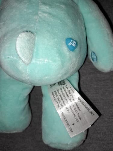 CARE BEARS Wish Bear Plush 10in Rainbow Belly Blue Stuffed Animal Toy - Thumbnail 7