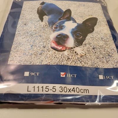 Boston Terrier Dog Cross Stitch Kit 11CT Printed Aida 30×40cm Craft Set - Thumbnail 5
