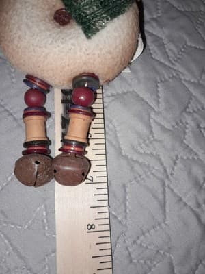 Jungle Bell Snowman Ornament Arms Legs Miniature Spools, Bells For Feet 7" Ganz - Thumbnail 6