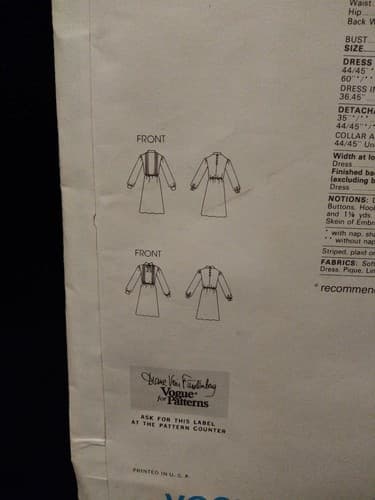 Vogue 2632 Designer Diane von Furstenberg Dress pattern Uncut size 10 - Thumbnail 5