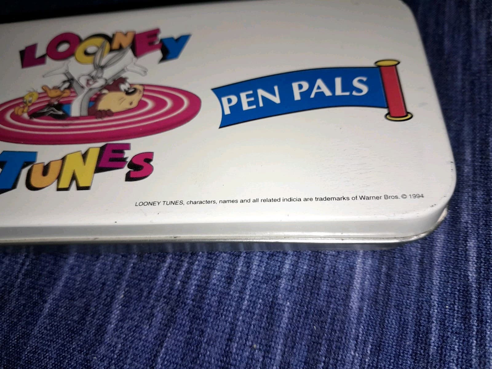 1994 Looney Tunes Stylus Pen Pals Tin Case Twetty Bird Taz Bugs Bunny Daffy 90s - Thumbnail 4