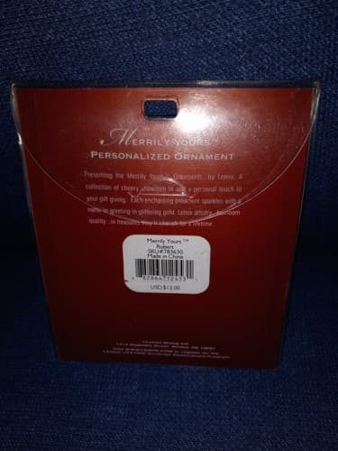 Vtg Lenox Christmas Ornament 3" Ivory Snowman, Merrily Yours, ROBERT - Thumbnail 2