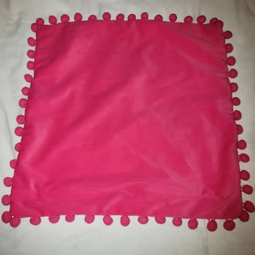 Topfinel Pink Pom Pom Velvet Pillow Covers Set of 2 – 16"x16" Modern - Thumbnail 10
