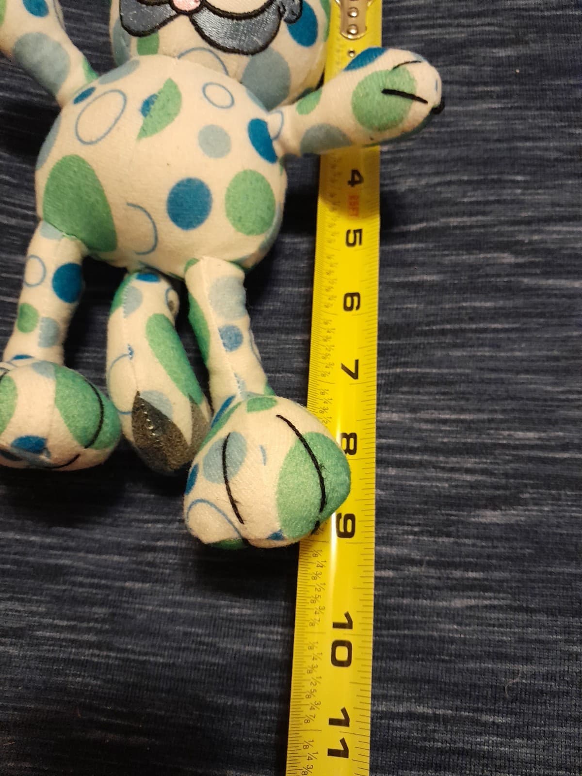 Garfield Cat 8" Polka Dot Plush Blue Green Toy Factory Stuffed Animal - Thumbnail 8