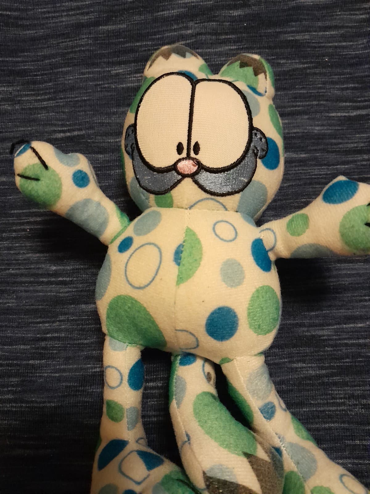 Garfield Cat 8" Polka Dot Plush Blue Green Toy Factory Stuffed Animal - Thumbnail 6