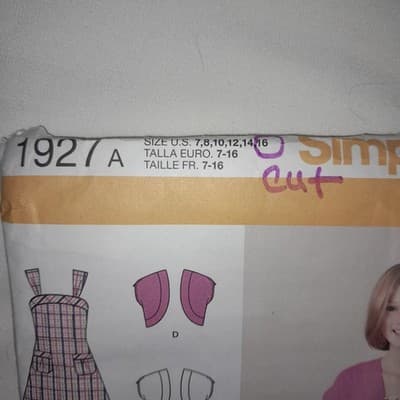 Simplicity 1927 Sewing Pattern Sundress Dress Bolero Jacket Girls 7-16 Cut Sz 16 - Thumbnail 2