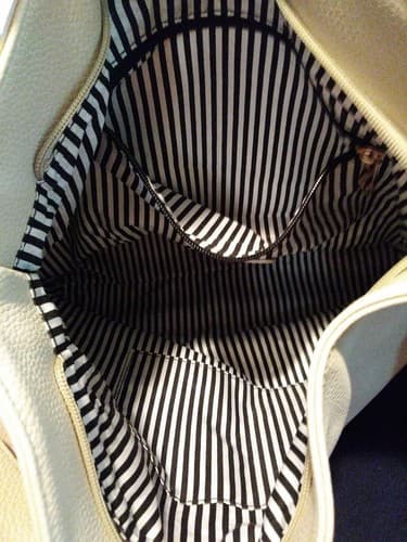 Expressions NYC Womens Handbag Ivory Fringe Large Faux Leather 14"x12" Boho Chic - Thumbnail 11