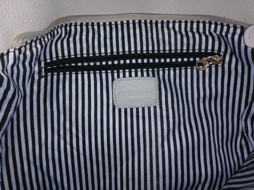 Expressions NYC Womens Handbag Ivory Fringe Large Faux Leather 14"x12" Boho Chic - Thumbnail 6