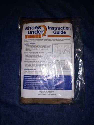 Under Bed Shoe Storage Organizer 12 Pair Tan Fabric Clear Zipper Covered Underbe - Image 1