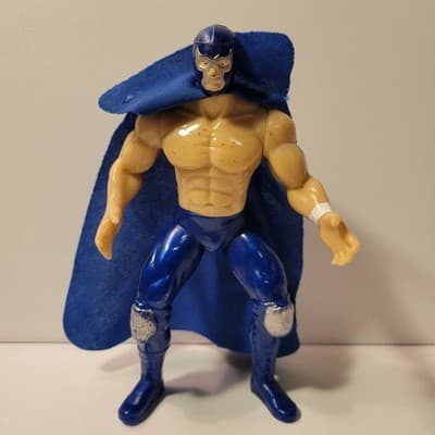 Blue Demon Mexican Wrestler Action Figure 7" Lucha Libre CMLL AAA Blue Mask Cape - Image 1