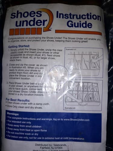 Under Bed Shoe Storage Organizer 12 Pair Tan Fabric Clear Zipper Covered Underbe - Thumbnail 2