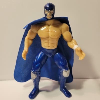 Blue Demon Mexican Wrestler Action Figure 7" Lucha Libre CMLL AAA Blue Mask Cape - Thumbnail 2