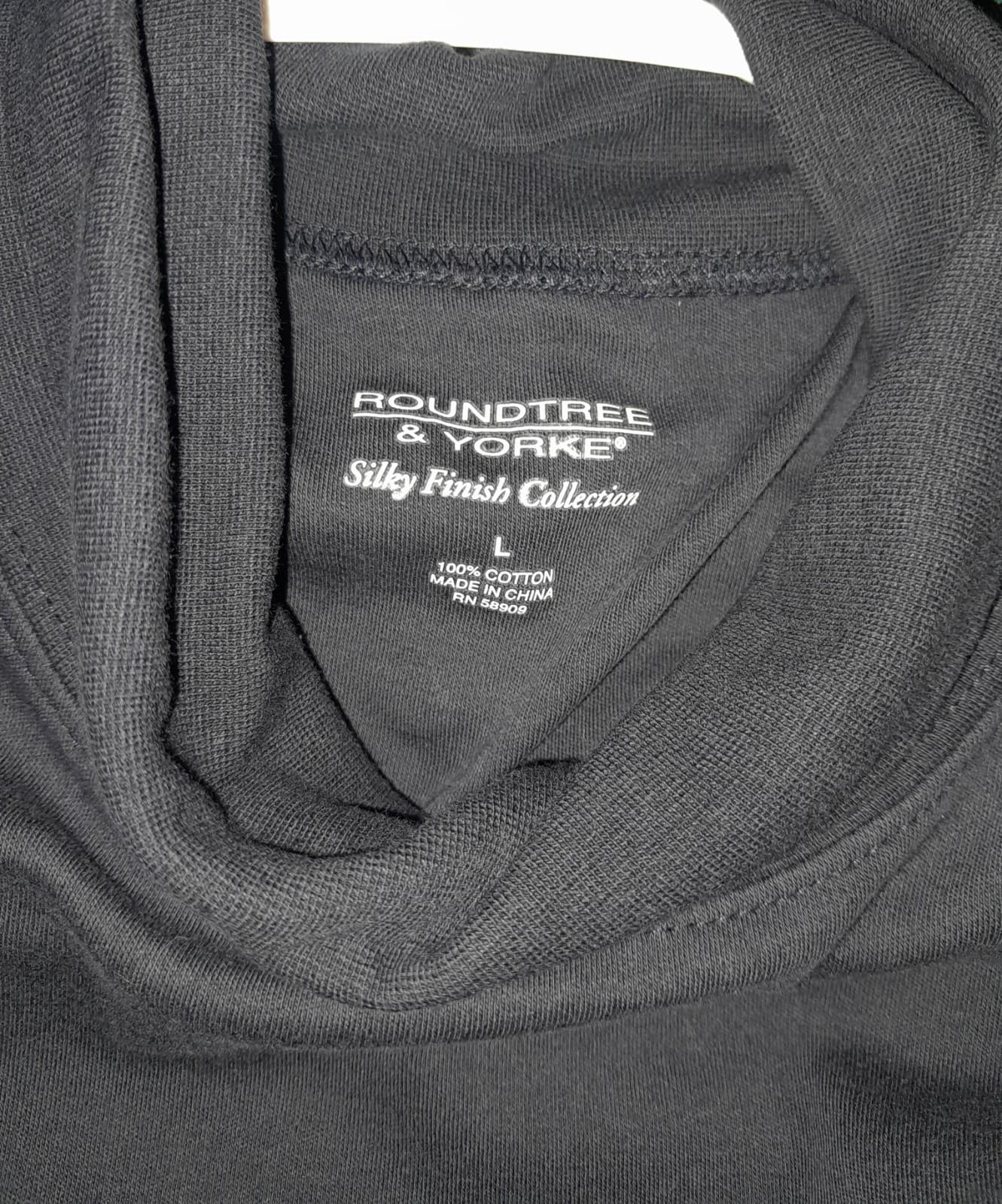 Roundtree & Yorke Silky Finish Collection Mens Long Sleeve Turtleneck Black Lrg - Thumbnail 4