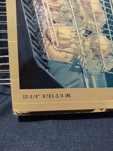 Barbecue Grill Vintage Sears Flat Basket Chrome Plated Steel 12 3/4" x7"x 1 3/4" - Thumbnail 6