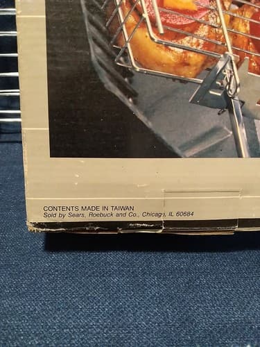 Barbecue Grill Vintage Sears Flat Basket Chrome Plated Steel 12 3/4" x7"x 1 3/4" - Thumbnail 7