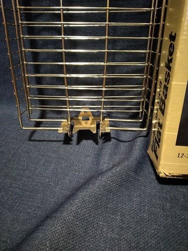 Barbecue Grill Vintage Sears Flat Basket Chrome Plated Steel 12 3/4" x7"x 1 3/4" - Thumbnail 3