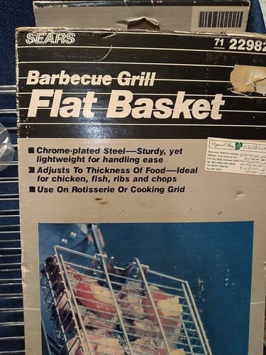 Barbecue Grill Vintage Sears Flat Basket Chrome Plated Steel 12 3/4" x7"x 1 3/4" - Thumbnail 5