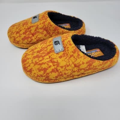 Naruto Shippuden Leaf Village Emblem Headband Style Youth Slippers Orange Sz 13 - Thumbnail 2
