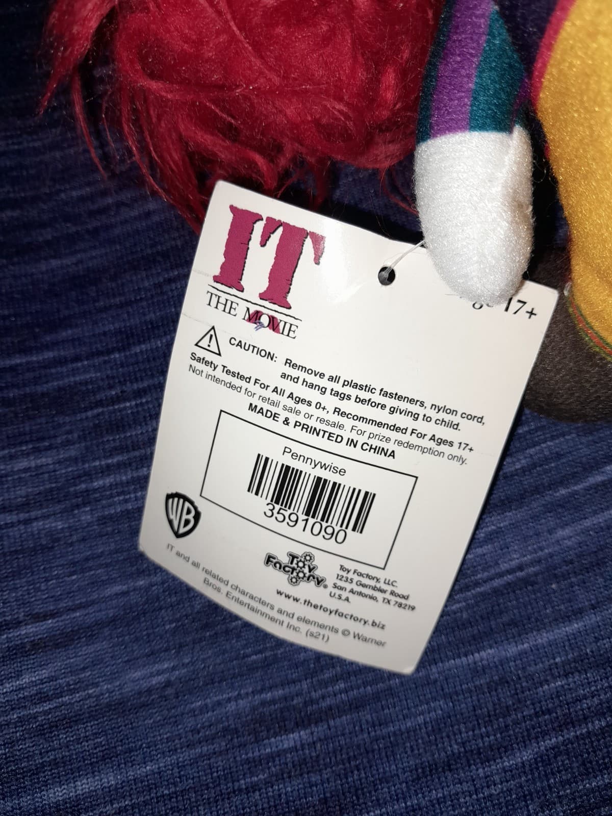 IT 6" Sitting Plush: It The Movie Stephen Kings Pennywise Toy Factory NWT - Thumbnail 4