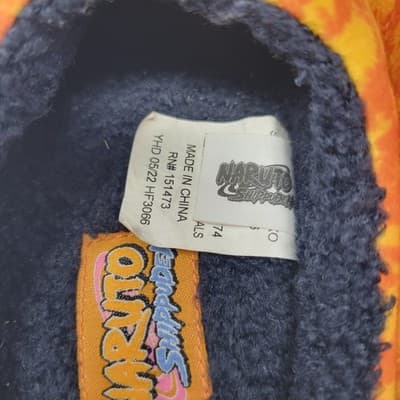 Naruto Shippuden Leaf Village Emblem Headband Style Youth Slippers Orange Sz 13 - Thumbnail 7