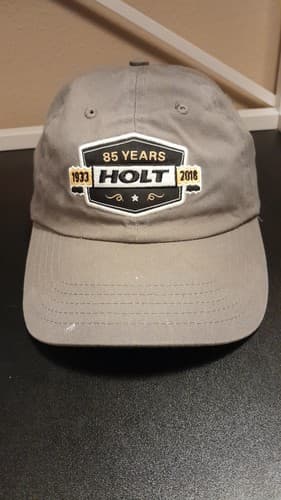 Holt Embroidered Hat Adjustable Strapback Khaki Cap 85 Years 100% Cotton - Image 1