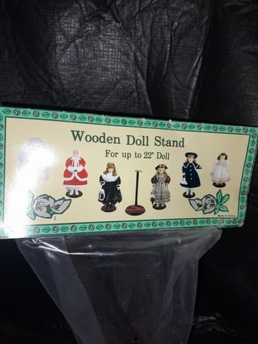 Rosewood Wooden Doll Stands Adjustable Fits 17-22" Display 11" x 5.5" x 5.5" - Thumbnail 3