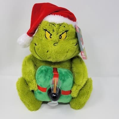 Dr. Seuss The Grinch ANIMATED Plush Fan Merry Grinchmas Propeller Lights NWT - Image 1