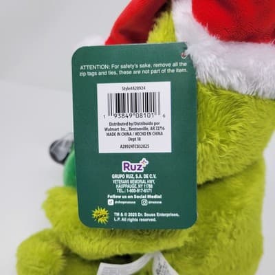 Dr. Seuss The Grinch ANIMATED Plush Fan Merry Grinchmas Propeller Lights NWT - Thumbnail 10