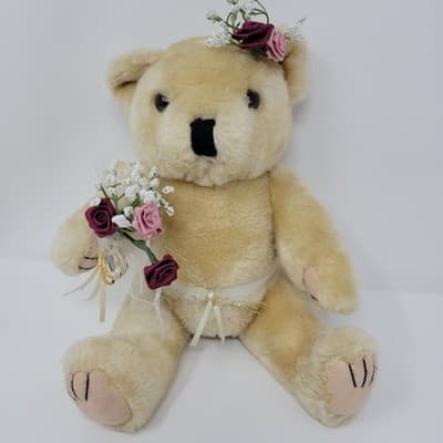 Ring Bearer Teddy Bear 2001 Pacific Craft Jointed Wedding | 12” Plush Vintage - Image 1