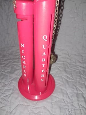 Vintage 3 Tower Coin Sorter Triple Tube Bank Lock & Keys A Tower of Savings - Thumbnail 5