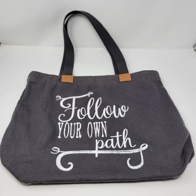 Thirty-One 31 Wander Tote Gray Canvas | Follow Your Own Path | Retired - Thumbnail 6
