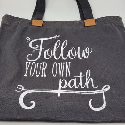 Thirty-One 31 Wander Tote Gray Canvas | Follow Your Own Path | Retired - Thumbnail 8