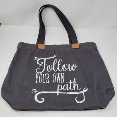 Thirty-One 31 Wander Tote Gray Canvas | Follow Your Own Path | Retired - Thumbnail 4