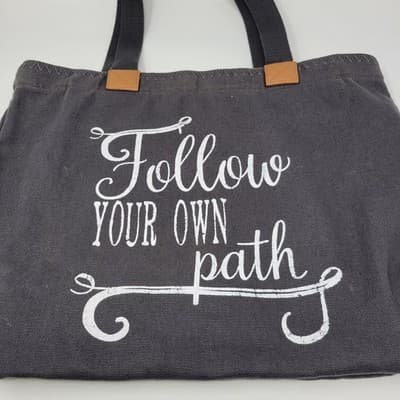 Thirty-One 31 Wander Tote Gray Canvas | Follow Your Own Path | Retired - Thumbnail 5