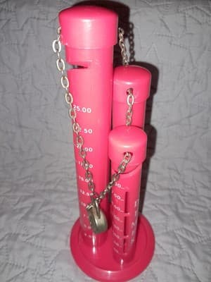 Vintage 3 Tower Coin Sorter Triple Tube Bank Lock & Keys A Tower of Savings - Thumbnail 2