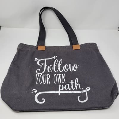 Thirty-One 31 Wander Tote Gray Canvas | Follow Your Own Path | Retired - Thumbnail 7