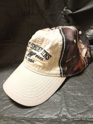 Great Smokey Mountains National Park Baseball Cap Hat Adjustable Camo - Image 1