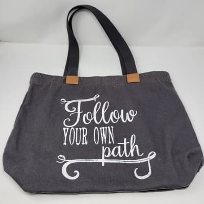 Thirty-One 31 Wander Tote Gray Canvas | Follow Your Own Path | Retired - Thumbnail 2