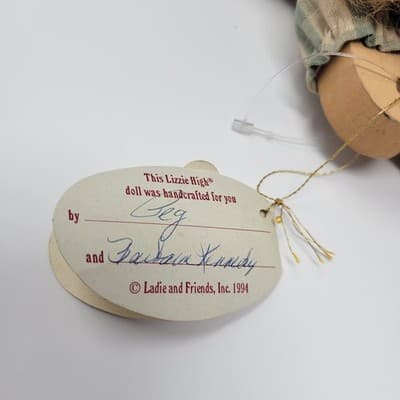 1994 Longaberger Lizzie High 11" Wooden Doll Goose 10th Anniversary Cottagecore - Thumbnail 6