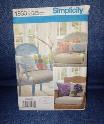 Lot 6 Simplicity Sewing Patterns Home Décor Pillows Crafts 1933 5121 5685 5854 - Thumbnail 4