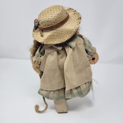 1994 Longaberger Lizzie High 11" Wooden Doll Goose 10th Anniversary Cottagecore - Thumbnail 10