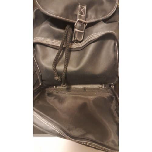 Vintage Planet Hollywood Black Faux Leather Backpack Logo Bag - Thumbnail 4