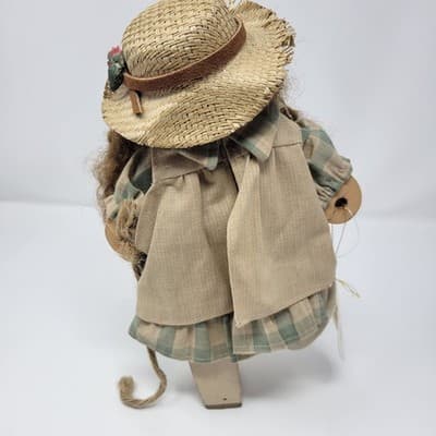1994 Longaberger Lizzie High 11" Wooden Doll Goose 10th Anniversary Cottagecore - Thumbnail 9